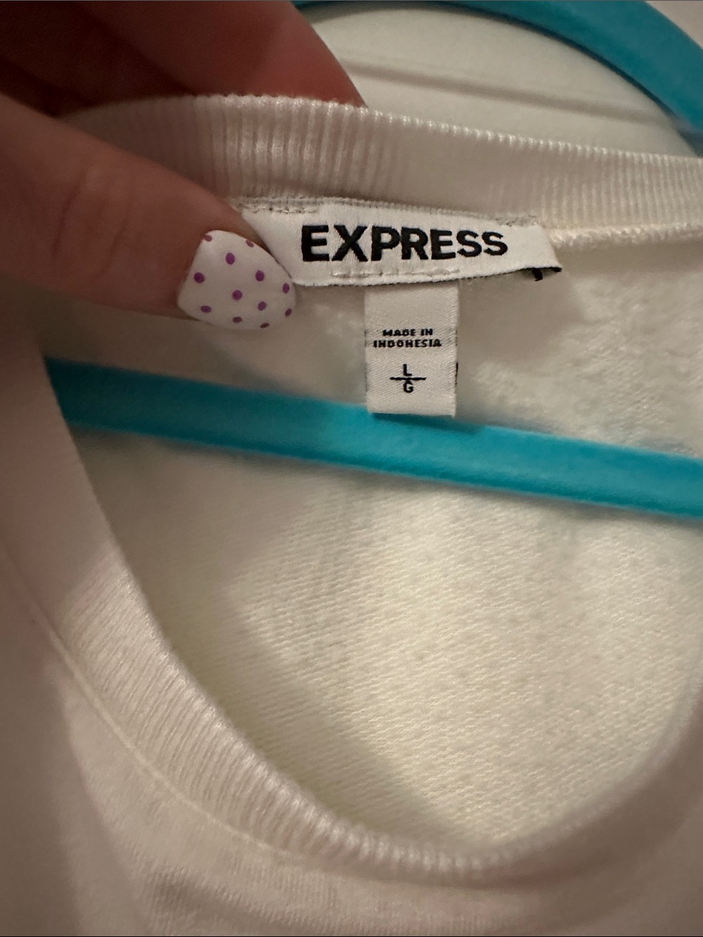 Express Cream Lace Accent Puff Sleeve Blouse - Picture 3 of 4